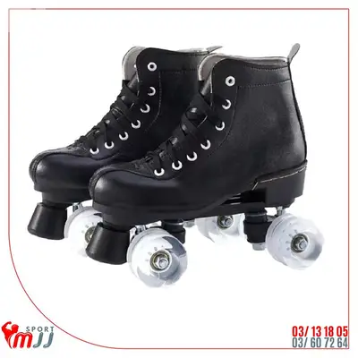 Double row leather patin roller skates