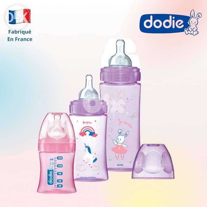 Dodie feeding bottles set for baby girls & boys (150mL, 270mL & 330mL) 0