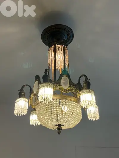 chandelier antique 19th century bronze