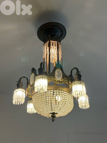 chandelier antique 19th century bronze 0