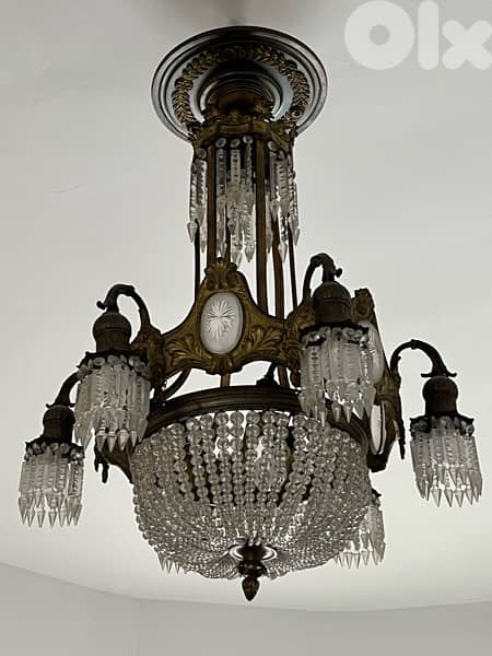 chandelier antique 19th century bronze 1