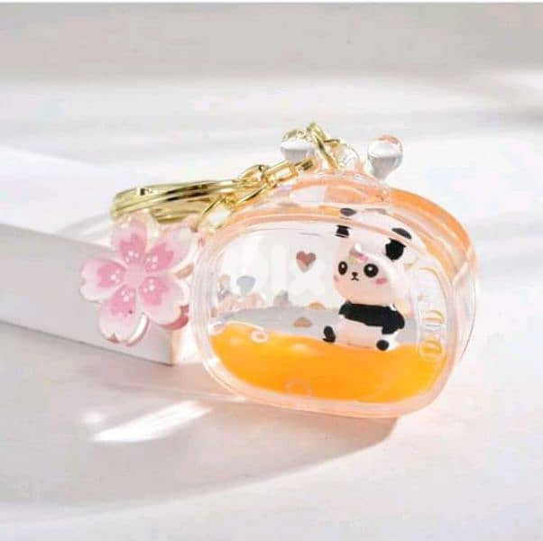 panda sparkly glitter keychain 2