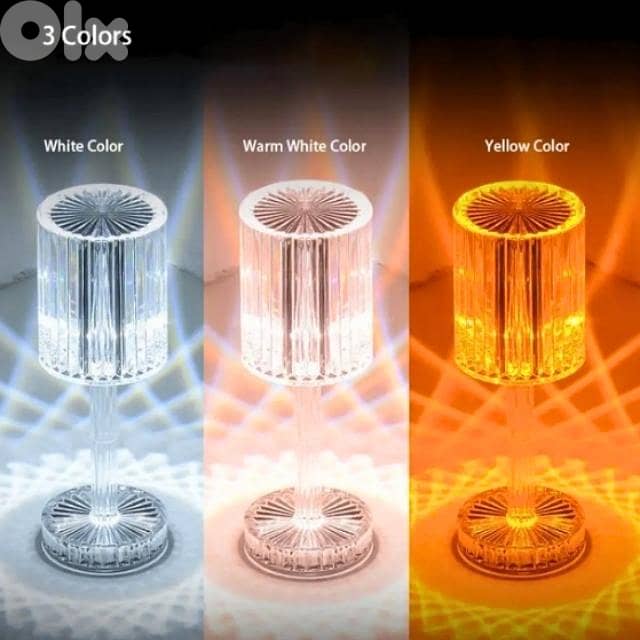 Diamond Table Lamp Modern Rechargeable RGB, 3-Light Modes 1