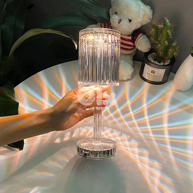 Diamond Table Lamp Modern Rechargeable RGB, 3-Light Modes 0