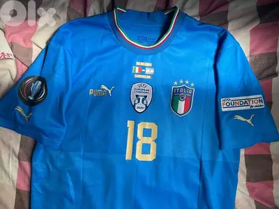 italia finalissima  barella super copa puma shirt 2022 with argentina