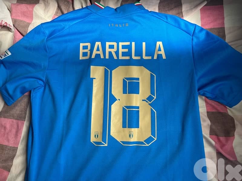 italia finalissima  barella super copa puma shirt 2022 with argentina 3