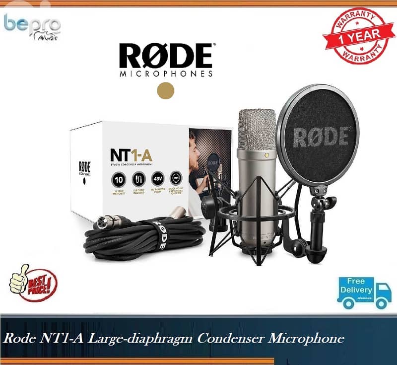 Rode NT1-A Condenser Microphone with Accessories (NT1A) 0
