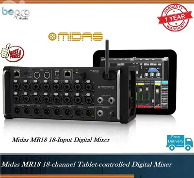 Midas MR18 18-channel Tablet-controlled Digital Mixer, 18-input/6-bus