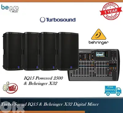 Bundle 4 Turbosound iQ15 2500W & X32