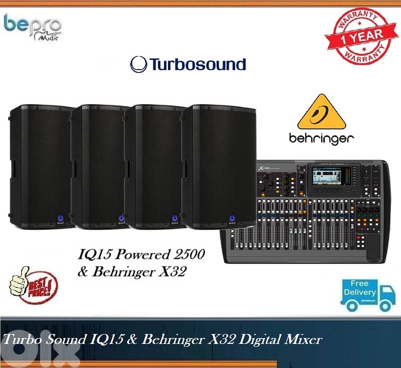 Bundle 4 Turbosound iQ15 2500W & X32 0