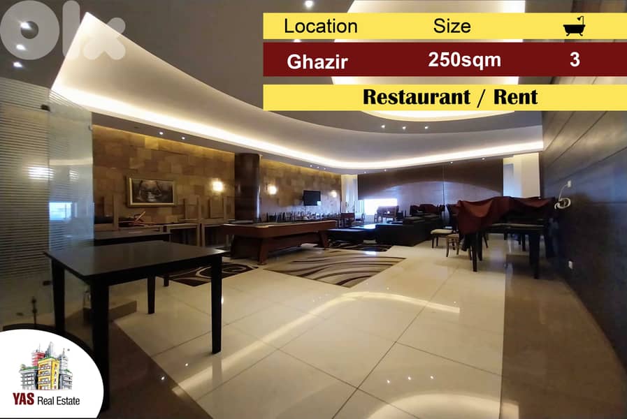 Ghazir 250m2 | Restaurant | Rent | Great Investment | IV 0