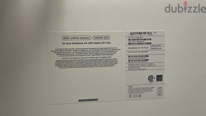 Macbook air 15inch  m2 8/256gb starlight MQKU3 original 1