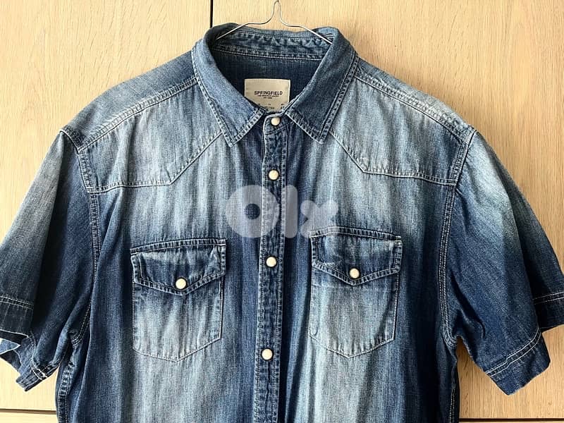 springfield chemise jeans original short sleeve for 10 usd 0