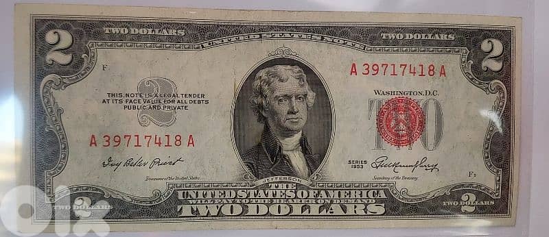 USA two dollars Banknote 1953 0