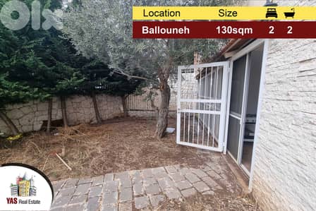 Ballouneh 130m2 | 150m2 Garden/Terrace | Good Condition | EL