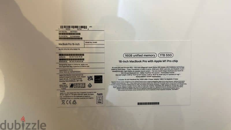 MacBook Pro 16 inch M1 16GB 1TB MK1F3 1