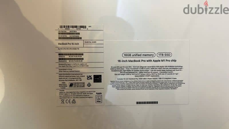 MacBook Pro 16 inch M1 16GB 1TB MK1F3 1