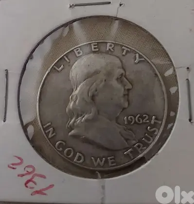 USA Silver Half Dollar Memorial for President Franklin year 1962