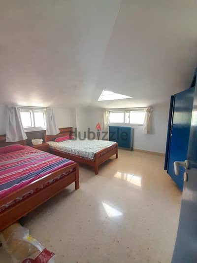 Semi-Furnished Rooftop in Dhour El Choueir with Mountain and Sea View