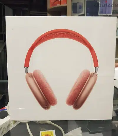 Airpods Max pink with red handband