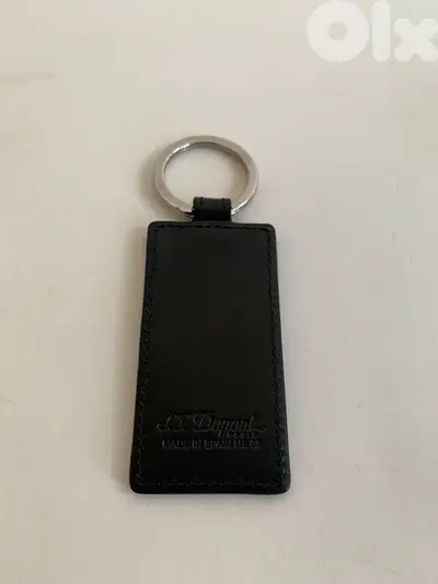 St. Dupont genuine leather black key chain Porte-cle