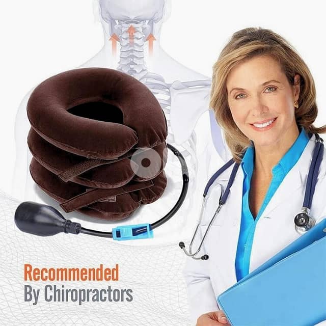 Cervical Traction Neck Pillow with Air Pump for Neck & Shoulders 3