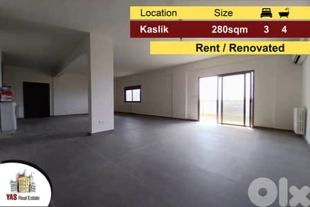 Kaslik 280m2 | Rent | Brand New | High End | Renovated |