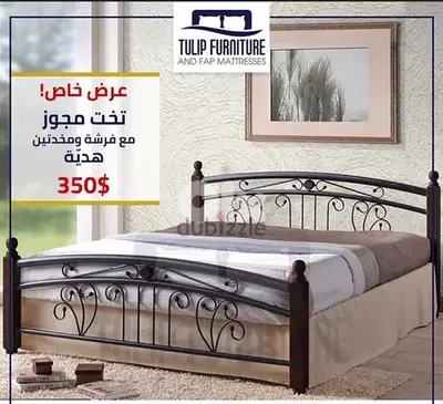 bed with mattress